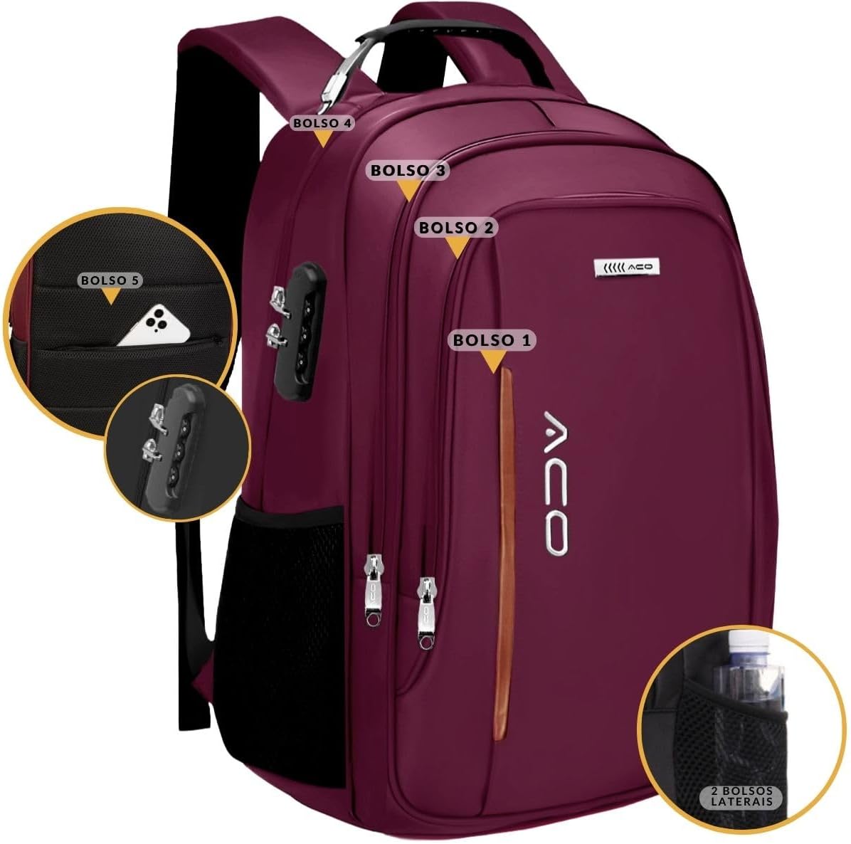 Mochila Bolsa Masculina Feminina Notebook Anti Furto Reforçada Semi Impermeável Escolar Faculdade Trabalho Viagem Resistente Executiva Cabo De Aço Saída Usb SAÍDA Fone DE OUVIDO