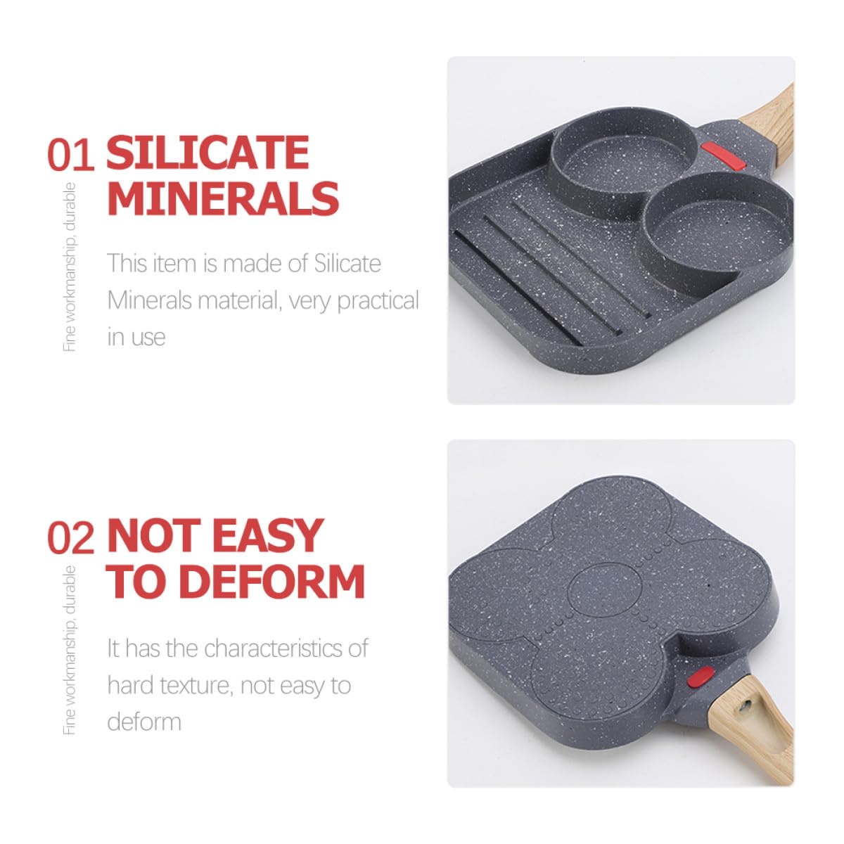 MAGICLULU Padella per Uova Antiaderente per Colazione Tegamino con Sezioni Multiple per Pancake e Hamburger Compatibile Induzione Facile da Pulire e Conservare