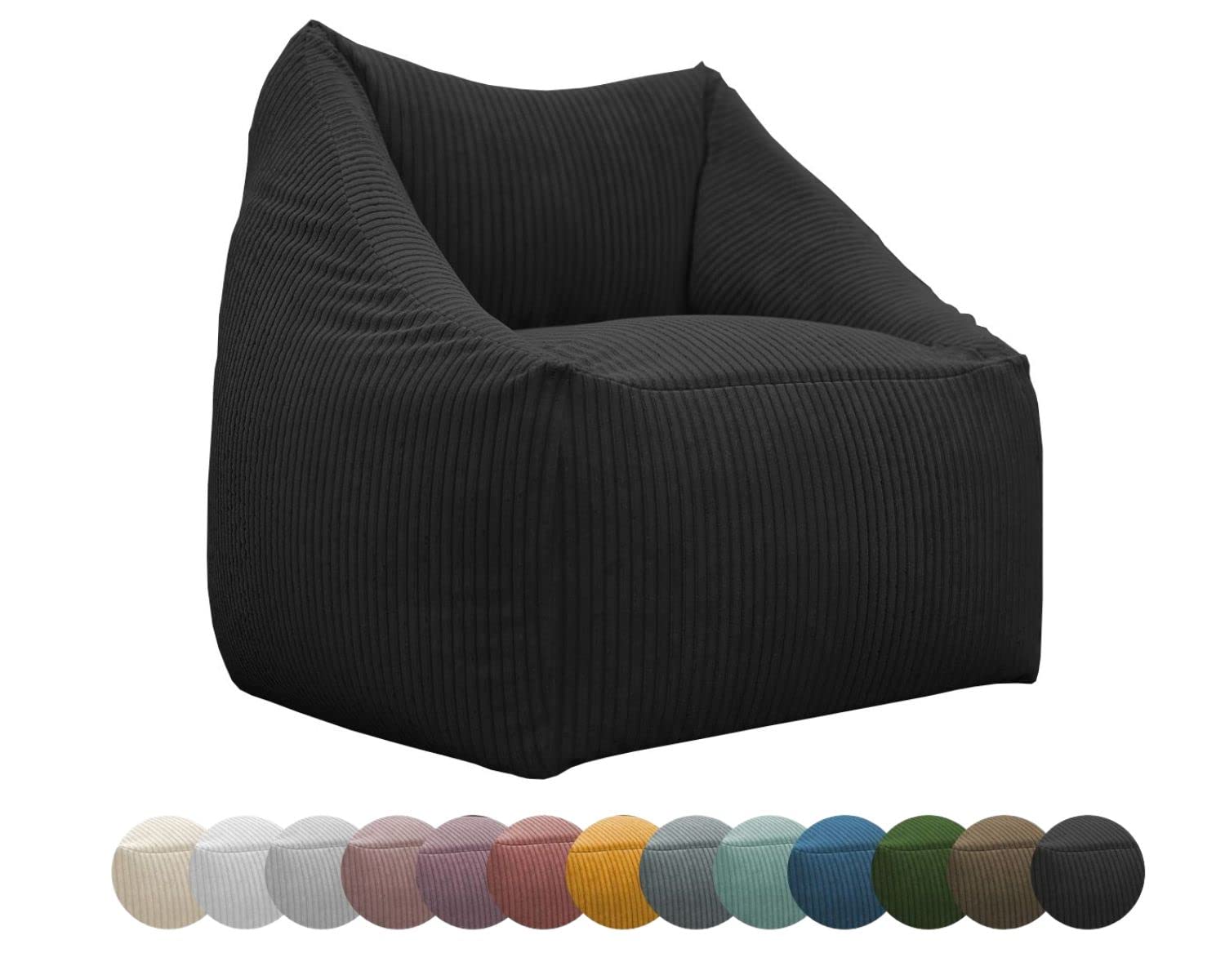 chilly pilley Zitzak voor vloerkussen met vulling, enorme zitzak voor binnen en buiten, waterdicht, multifunctioneel, voor kinderen en volwassenen, vele kleuren (rood, 100 cm