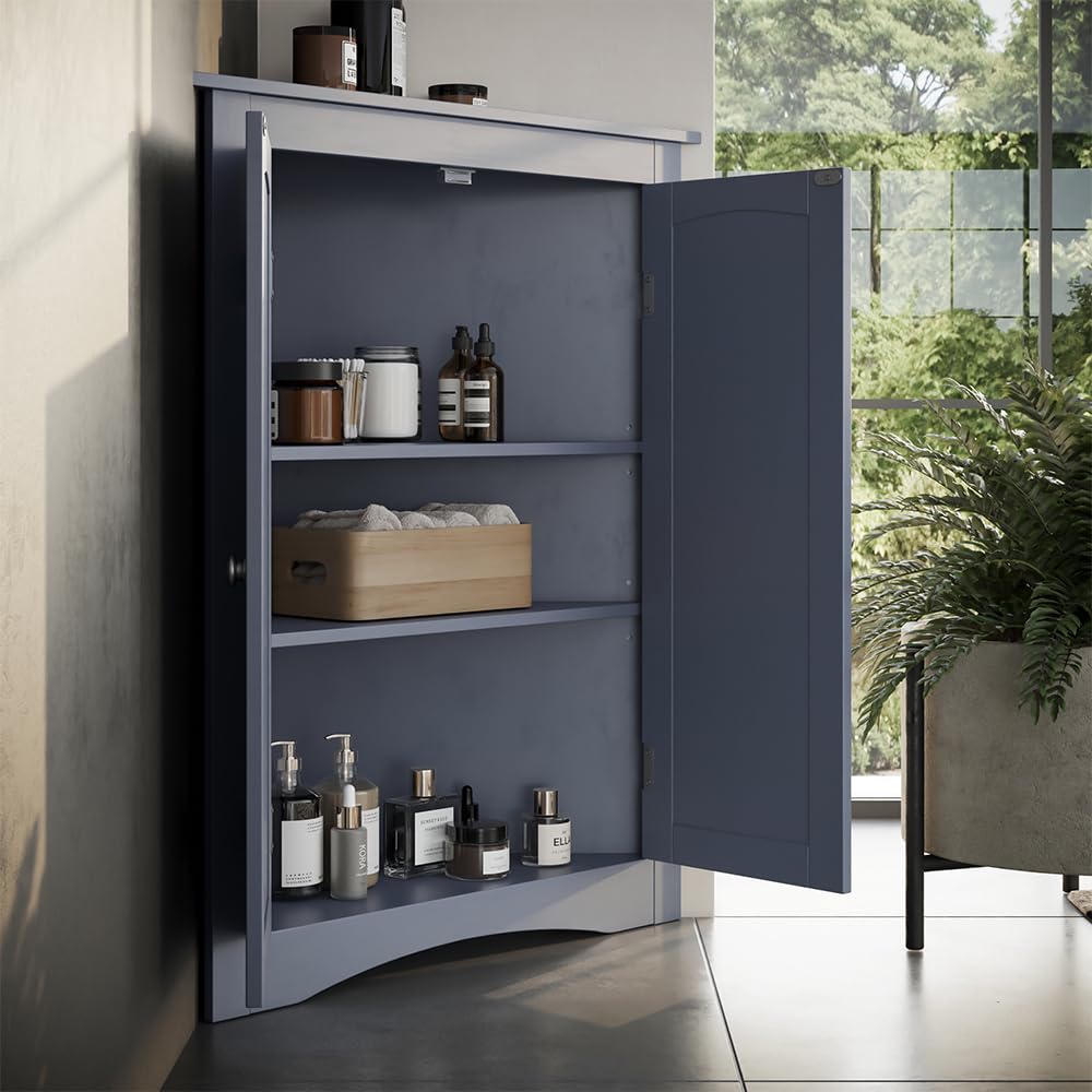 Vicco Armario Mediano Bianco, Gris, 56 x 80 cm | con 2 puertas, para el almacenamiento de artículos de baño y uso flexible