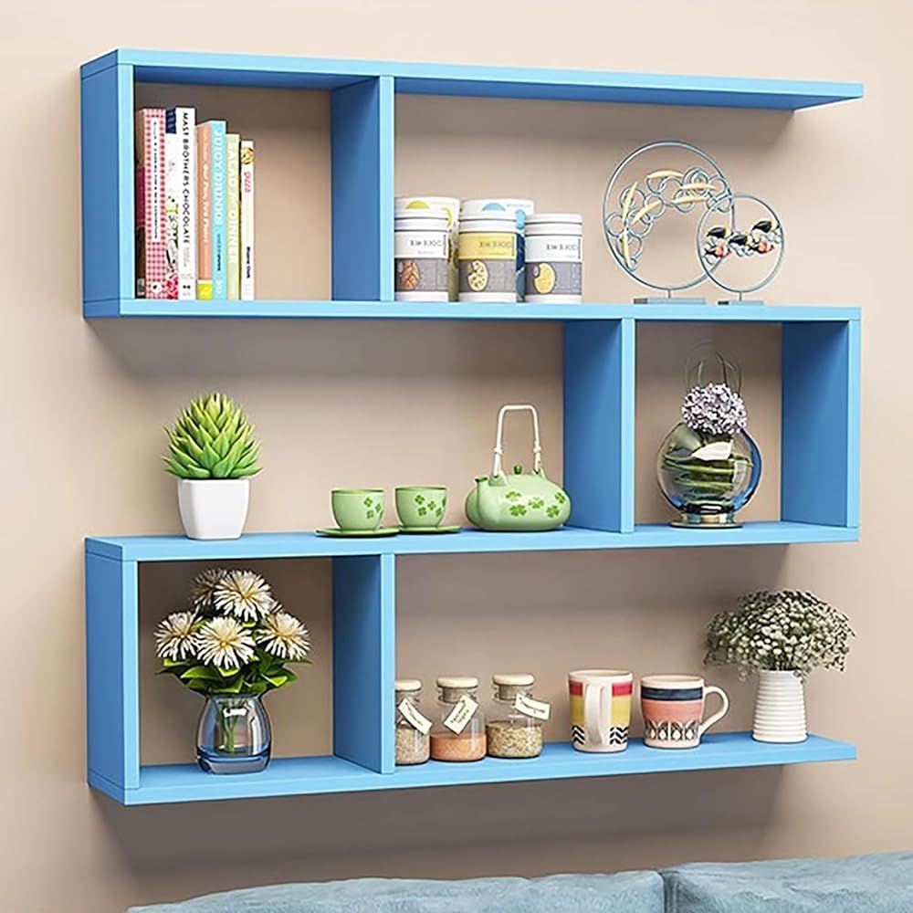 Étagère murale flottante en bois noble avec finitions soignées pour bureau