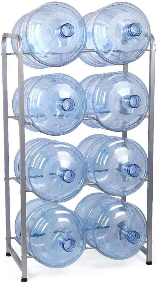 Bucket storage rack,Water Cooler Dispenser 5 Gallon Water Cooler Jug Rack 8 Bottles 4-Tier Floor Standing Water Jug Holder Save Space for Home, Office