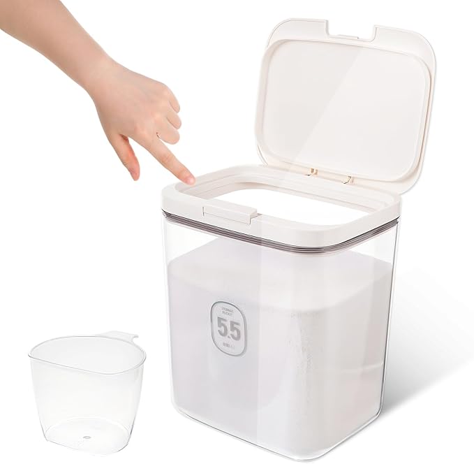 5.5L Laundry Detergent Dispenser with One-Press Lid Pod Holder Laundry