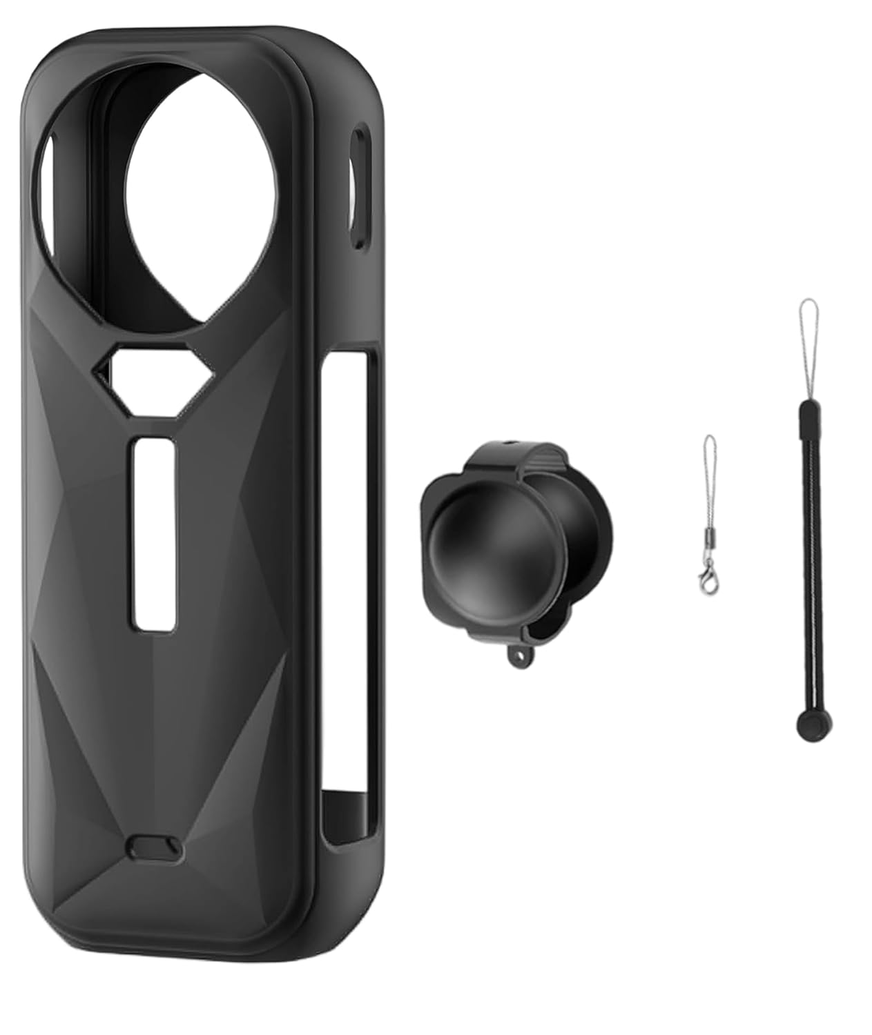 4 Pcs Insta 360 X5 Essential Bundle, Insta 360 X5 Case, Lens Guard and Silicone Cover, Compatible with Insta 360 X5 Camera for Adventure Travel and Vlogging