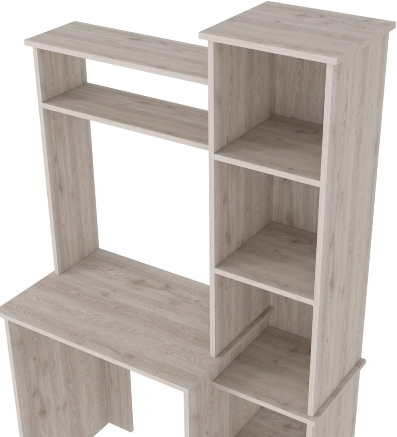 2-Piece Home Office Desk Set with Bookcase and Computer Desk, Easy Interlocking Assembly, Pre-Drilled Holes, Wood for Durable Home Office or Study Room Furniture