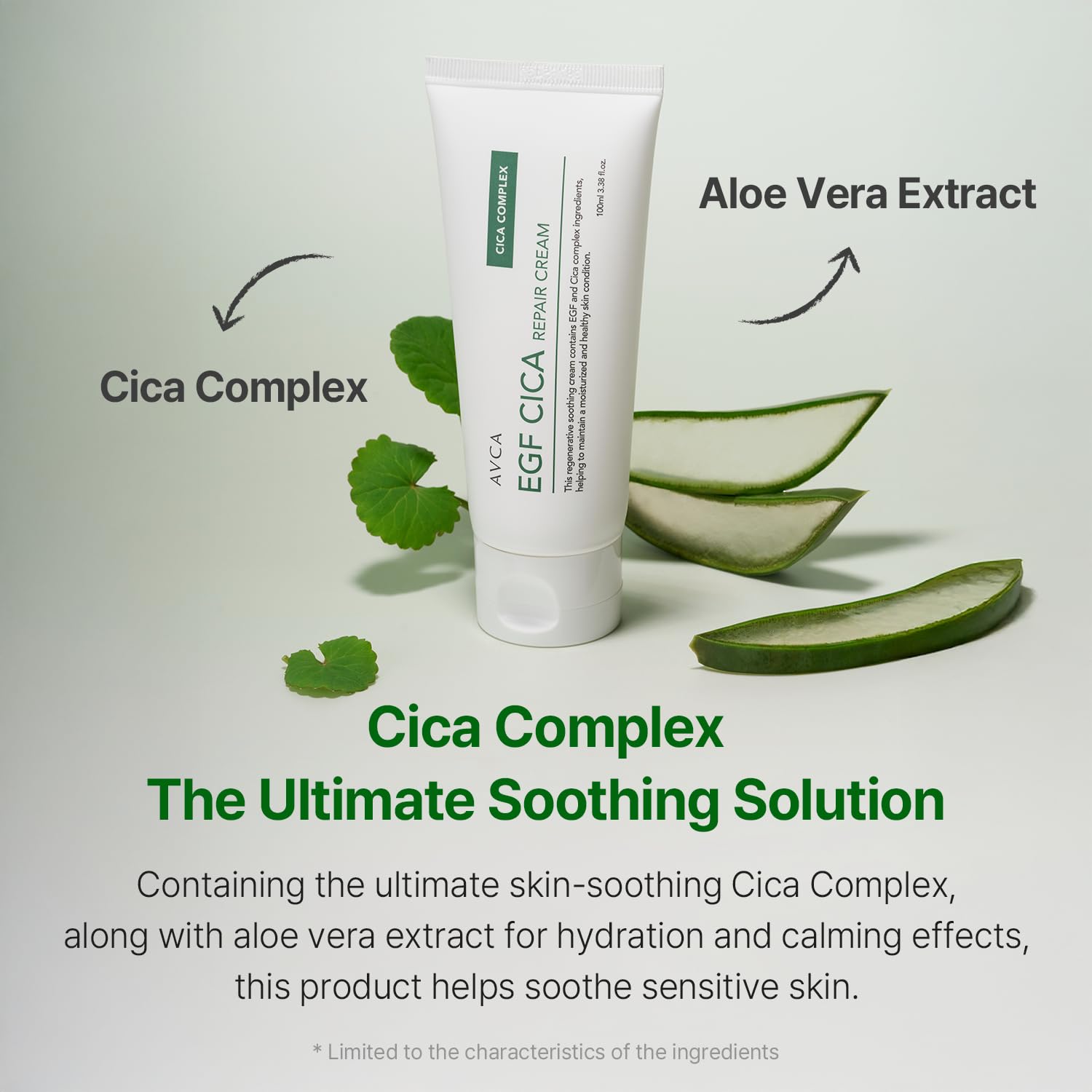 AVCA EGF Cica Repair Cream 100 mL (3.38 fl oz) – Fragrance-Free Moisturizer for Sensitive Skin with Centella & Aloe, Fast-Absorbing, Dermatologist-Tested, K-Beauty - Image 5