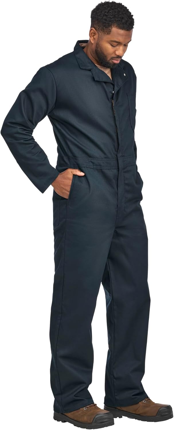 Bulwark FR mens Flame Resistant 9 Oz Twill Cotton Classic Coverall With Hemmed Sleeves - Image 4