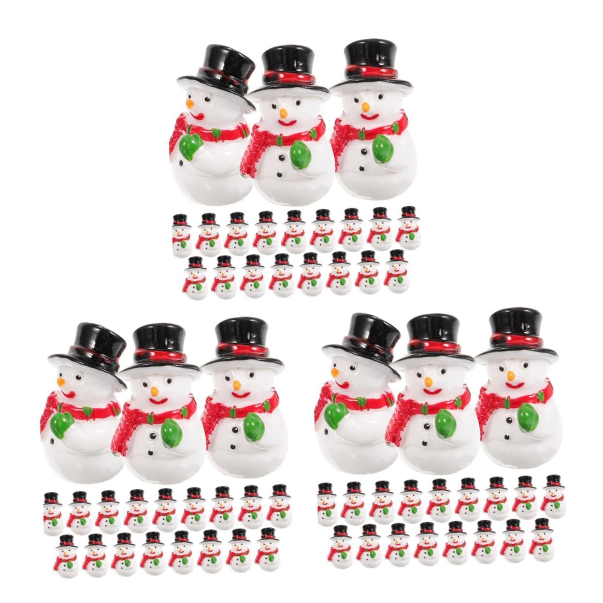 Amosfun 3 Ensembles Boules De Neige en Résine pour Bonhomme De Neige Décorations De Noël Flocons De Neige Décorations De Fête Ornements De Bonhomme De Neige Mini Arbre De 20 pièces * 3