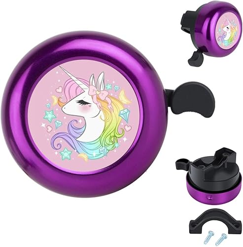 Miniatura 8 de MZELQ Campana de bicicleta con bonito sonido claro, tamaño ajustable, accesorios de bicicleta de aluminio, anillo de campana para niñas, mujeres,