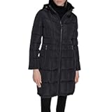 womens Full Length Puffer Coat – Hooded Quilted Winter Jacket With Zip Up Front