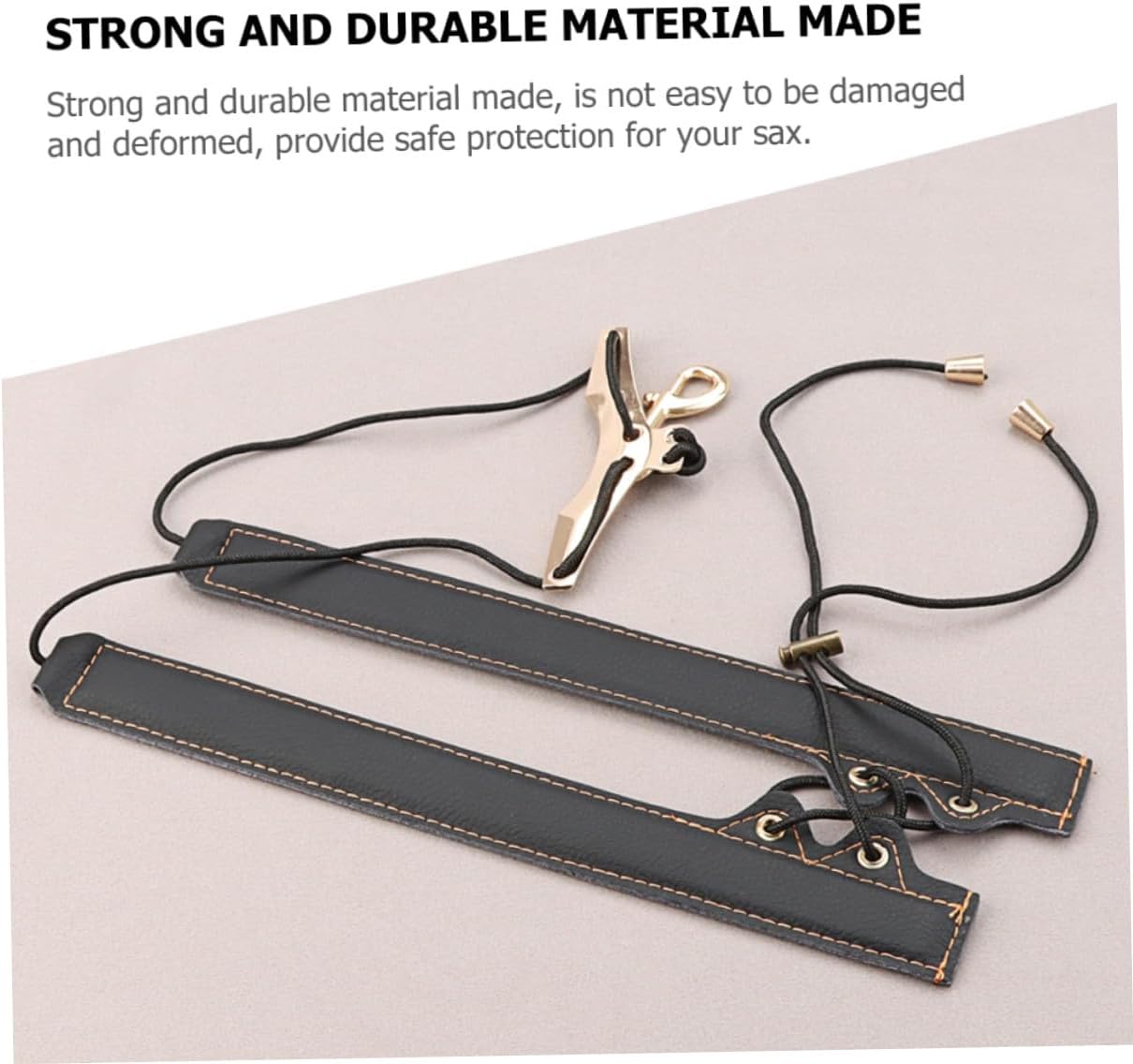 MAGICLULU Adjustable Alto Saxophone Shoulder Harness Strap with Gold Thread Padded Saxophone Lanyard for Wind Instrument Players for Performance and Practice