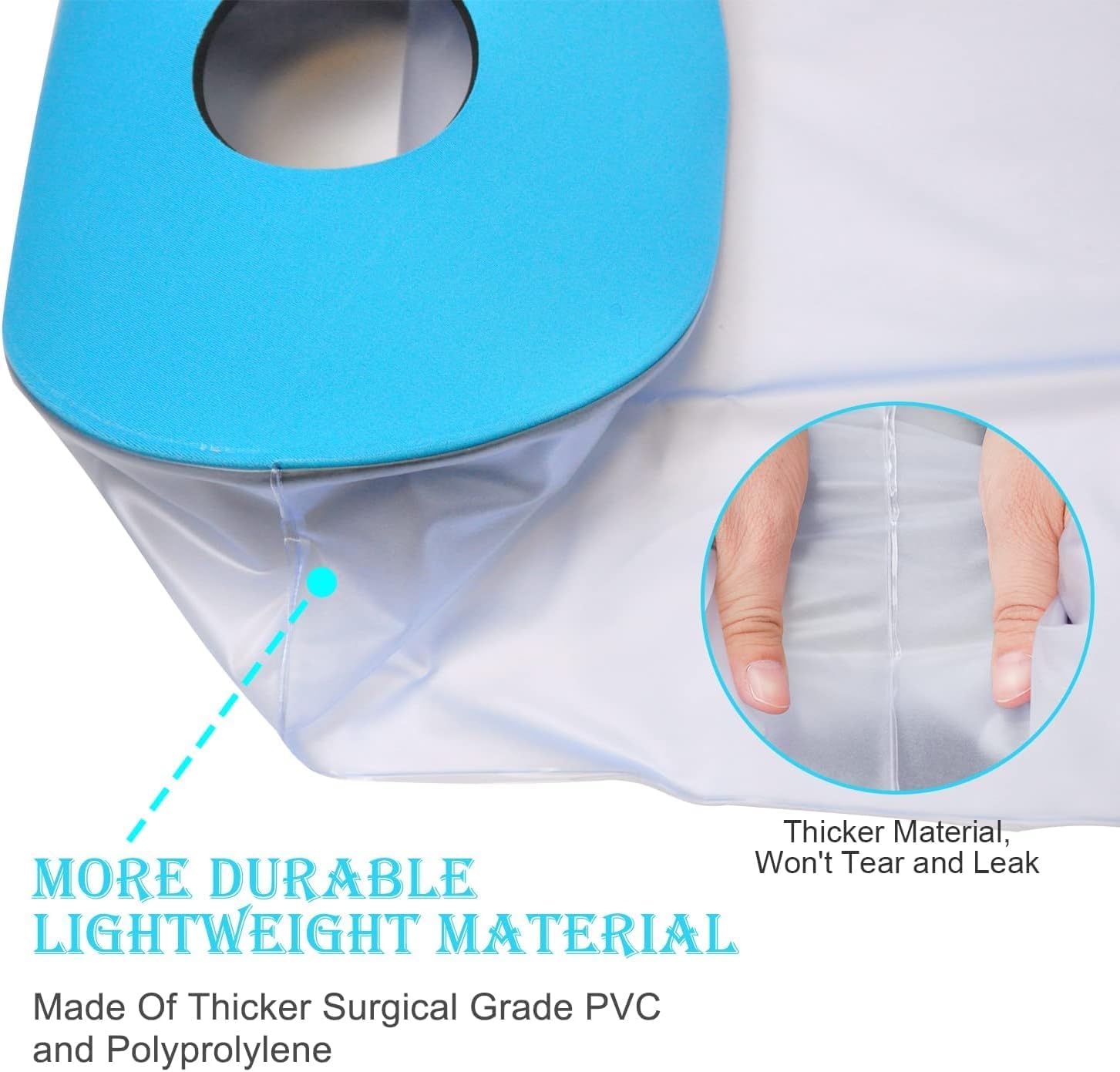 Asunby Knee Cast Cover for Shower Waterproof Bandage Cast covers Protector for Knee Replacement Surgery, Wound, Burns Watertight Protection Reusable