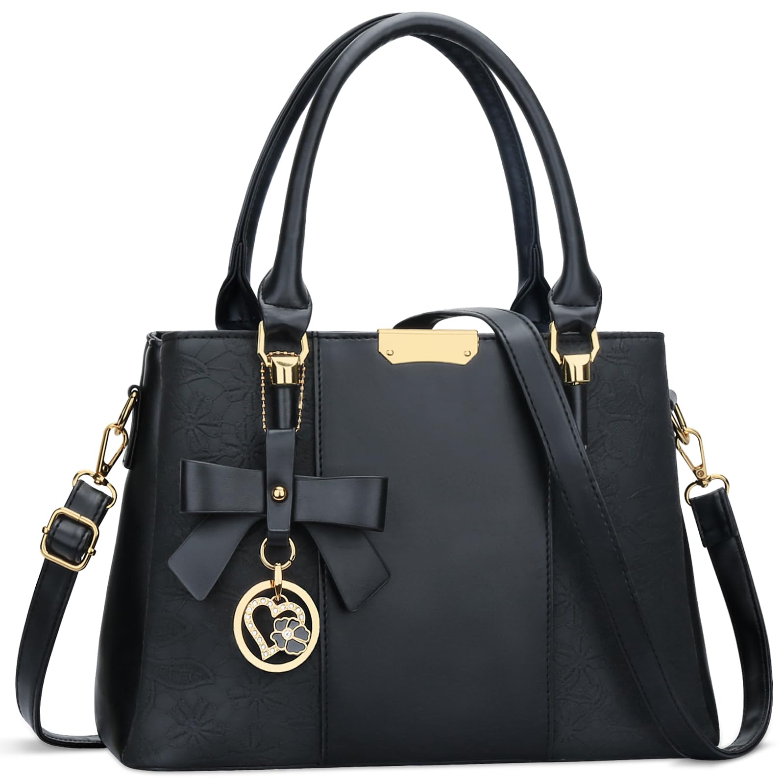 KKXIU 3 Zippered Compartments Purses and Handbags for Women Top Handle Satchel Shoulder Ladies Bags