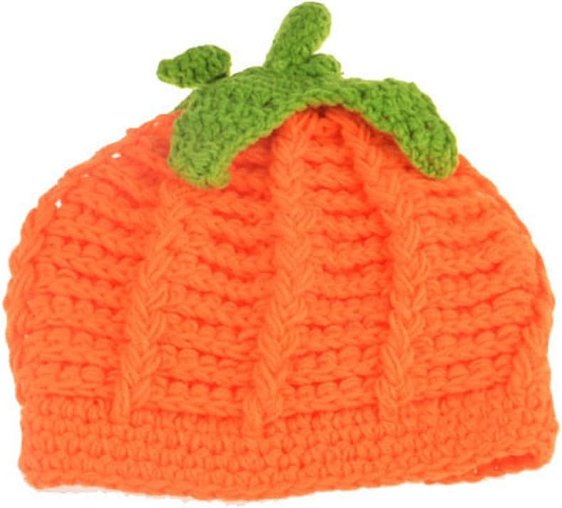 Baby Crochet Pumpkin Hat Toddler Knitted Beanie Halloween Infant Hooded Cap JHH02