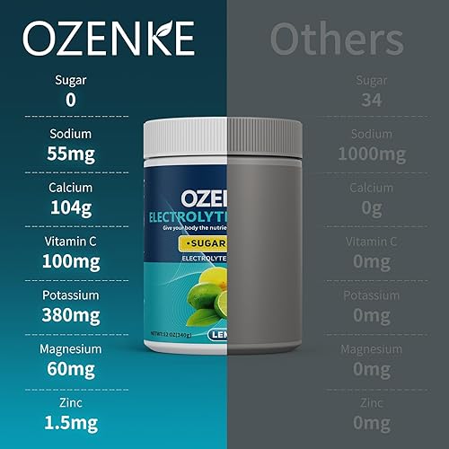 Miniatura 5 de Electrolitos en polvo de hidratación sin azúcar, polvo de electrolitos sin azúcar, sabor a limón y lima, electrolitos para hidratación rápida, bajo