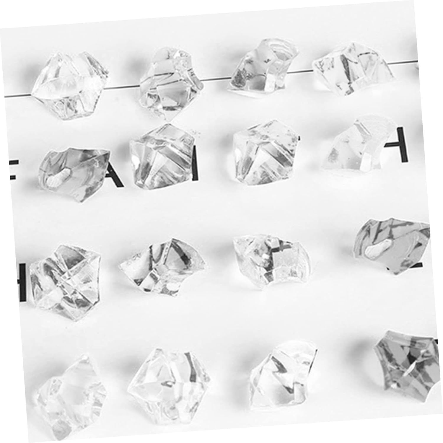 PRETYZOOM 600pcs Transparent Fake Ice Stones Acrylic Clear Ice Rocks for Jewelry Making Decoration and Display Projects