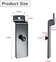 Vista 2 de Ganchos de metal Slatwall, 10 piezas de gancho de fotos comercial Slatwall ganchos de muesca para exhibición de imágenes, gancho de pintura