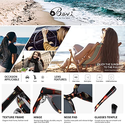 Bevi Square Polarized Sunglasses UV 400 Protection Retro Vintage Glasses for Women Men4