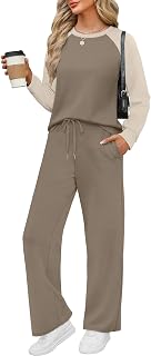 WIHOLL Lounge Sets for Women 2 Piece Fall Outfits 2026 Fashion S-2XL | Airport, Vacation, Travel, Resort Wear, Cruise, Daily Wear, Cozy, Comfy, Lightweight
