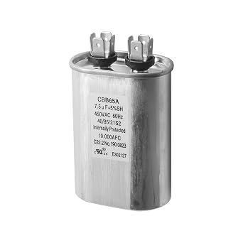 7.5uf MFD - 22W79 CBB65A Capacitor 450VAC 60Hz 10,000AFC Dual Run Ellipse Start for RV Camper A/C&Fan Fits for Lennox AmRad 1499-546 Capacitors