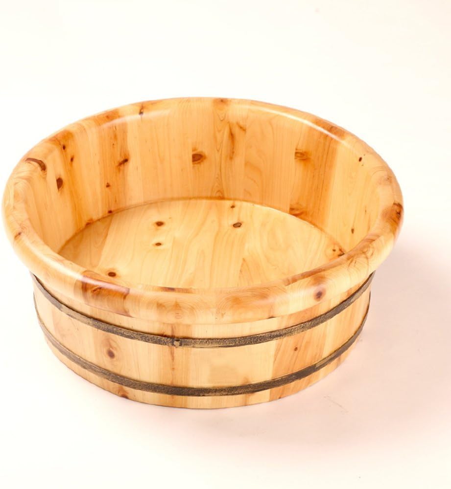 ERHANGFoot Bath, Wooden Massager, Cedar Wood Foot Tub, Promotes Metabolism, Relieves Fatigue