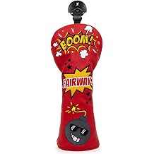 Bomb Golf Club Covers for Driver, Fairway, Hybrids - 4 Options - Golf Driver Headcover/Golf Fairway Wood Head Cover/Hybrid Headcover for Men/Women Golfer - Red Synthetic Leather Golf Headcover