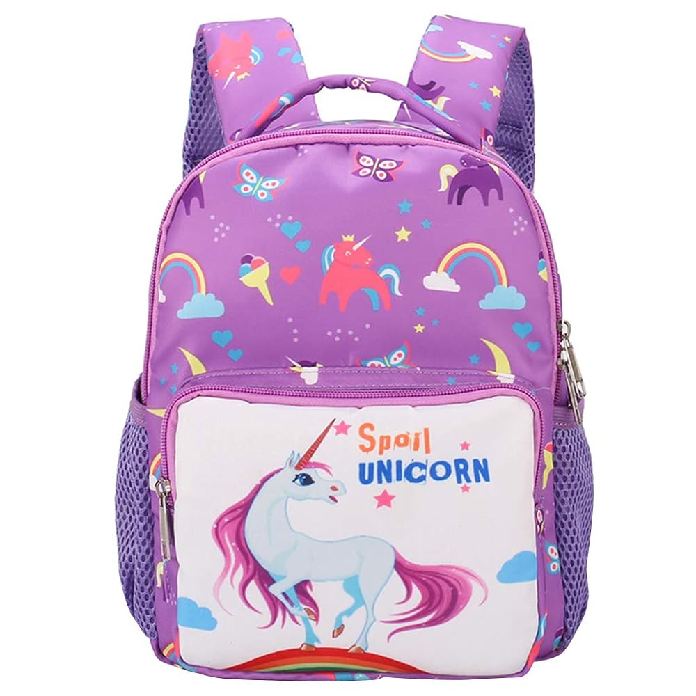 Unicorno Zaini per Bambini, Zaino per scuola materna Bambino piccolo Stampa  del fumetto Zaino con tasche Viola : Amazon.it: Moda