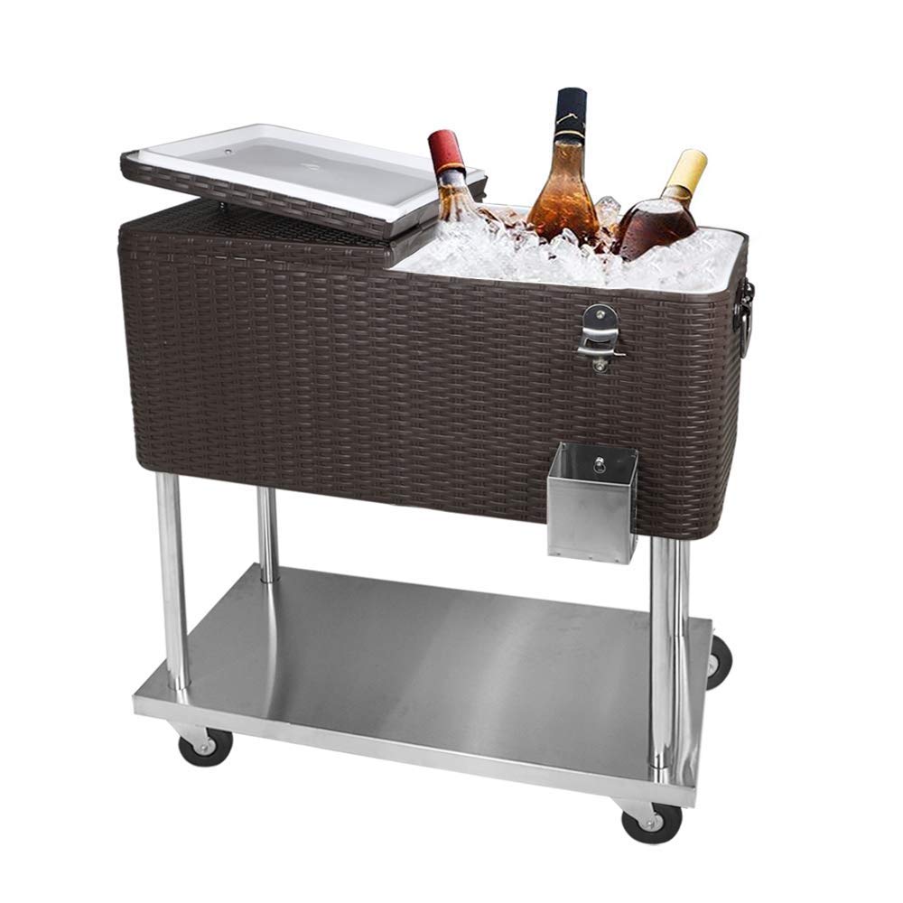 Buy SHAREWIN Rolling Cooler on Wheels Warehouse Trolley Iron Cooler