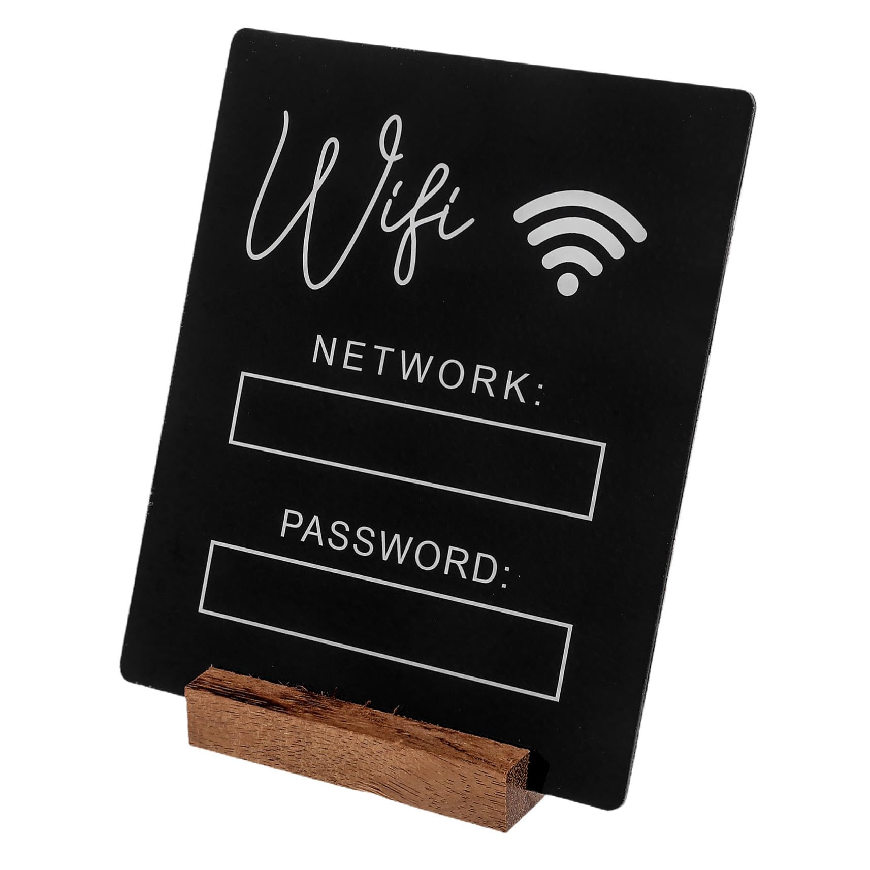 Identificador wifi de mesa acrílico negro portátil para negocios
