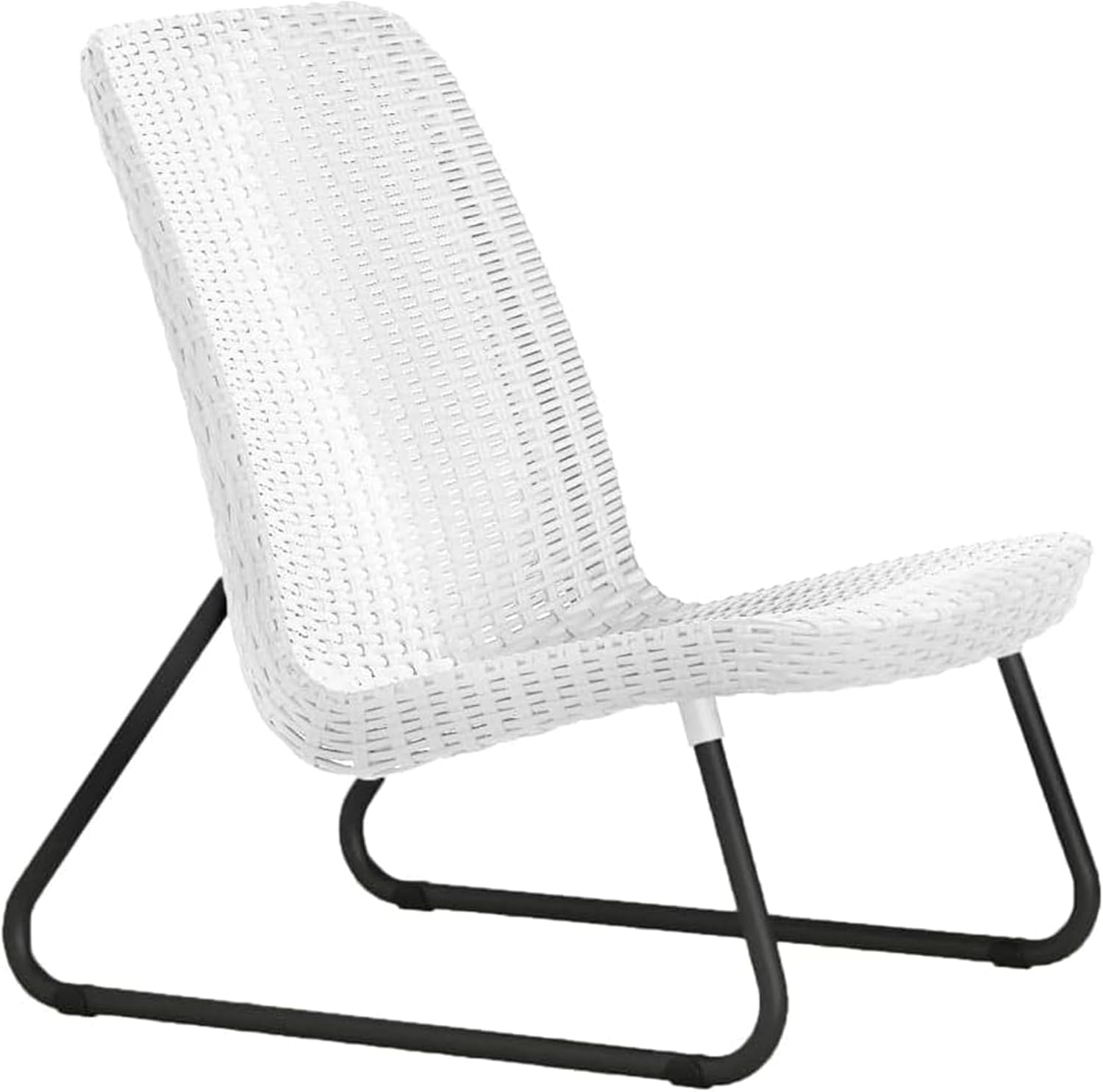 Keter 17197637 Ensemble de salon Rio, aspect rotin, plastique, blanc, 77,5 x 76 x 54 cm — vue 6