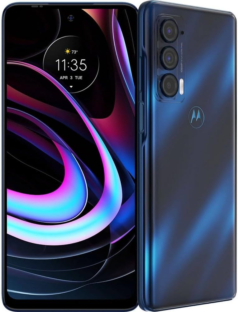 Motorola Moto Edge 2021, 256GB + 8GB RAM, Nebula Blue - Unlocked (Renewed)