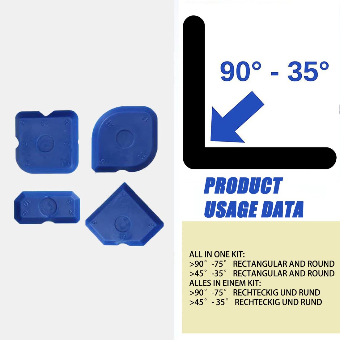 Set 12 strumenti applicatori silicone liscianti giunti acrilico cucina bagno