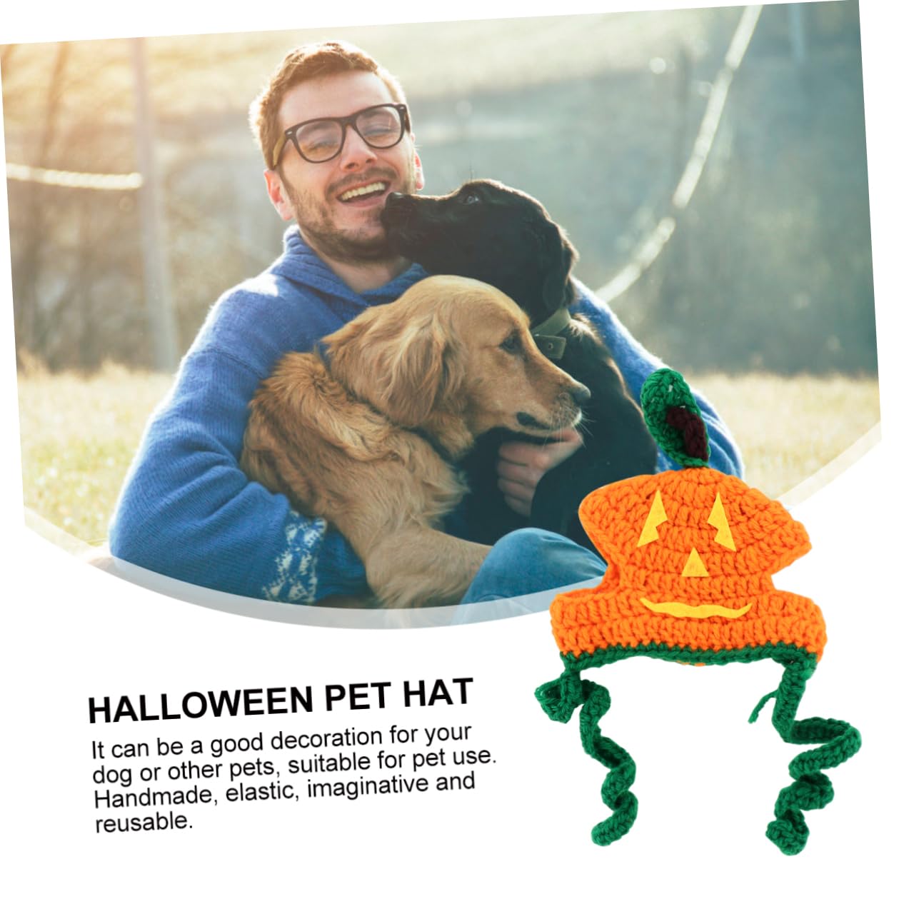 BESPORTBLE 3 Pz cappello di zucca costume da cane berretto di zucca cappello da cane abbigliamento per animali domestici mantello per animali domestici Halloween capi di abbigliamento filato