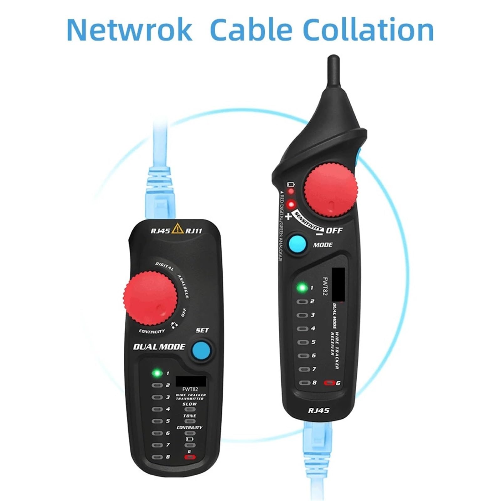 Rilevatore cavi elettrici, Rilevatore di cavi di rete a doppia modalità, analizzatore di cavi RJ45 RJ11 Ethernet LAN, rilevatore di linee
