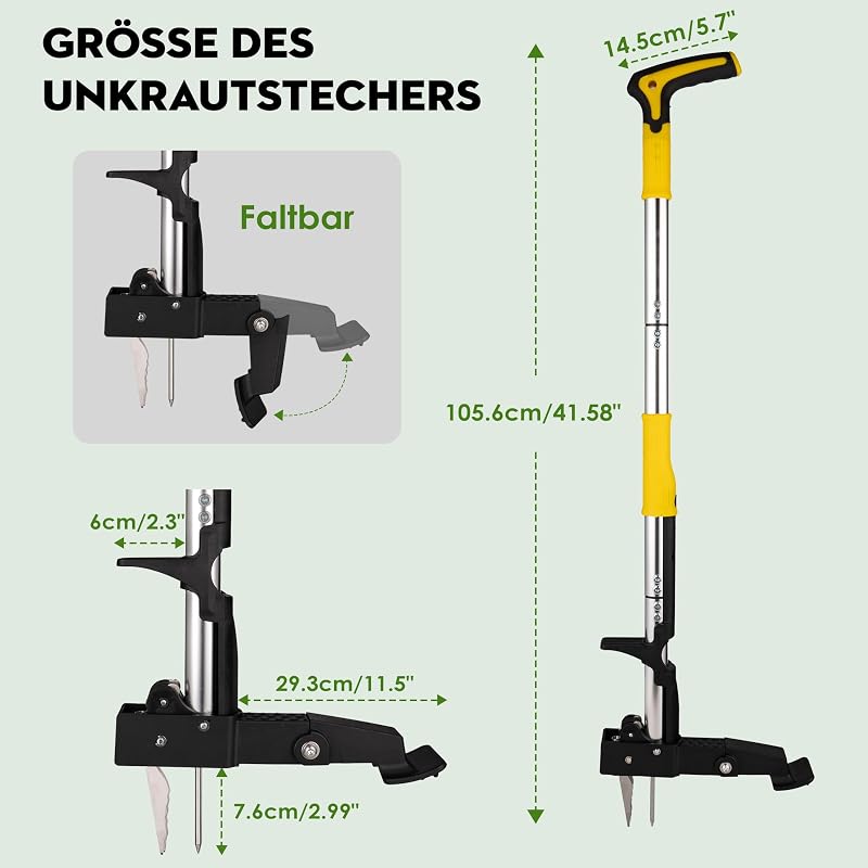 Poskena Gyomirtó 4 Acél Karmokkal 105cm Összecsukható Lábpedállal