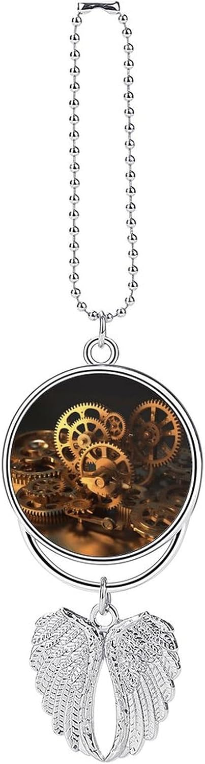 Cool Gears Printed Car Hanging Ornament,Funny Rear View Mirror Hanging Accessories,Cute Car Decorations Interior Accessories for Men Women,Alloy Car Charm