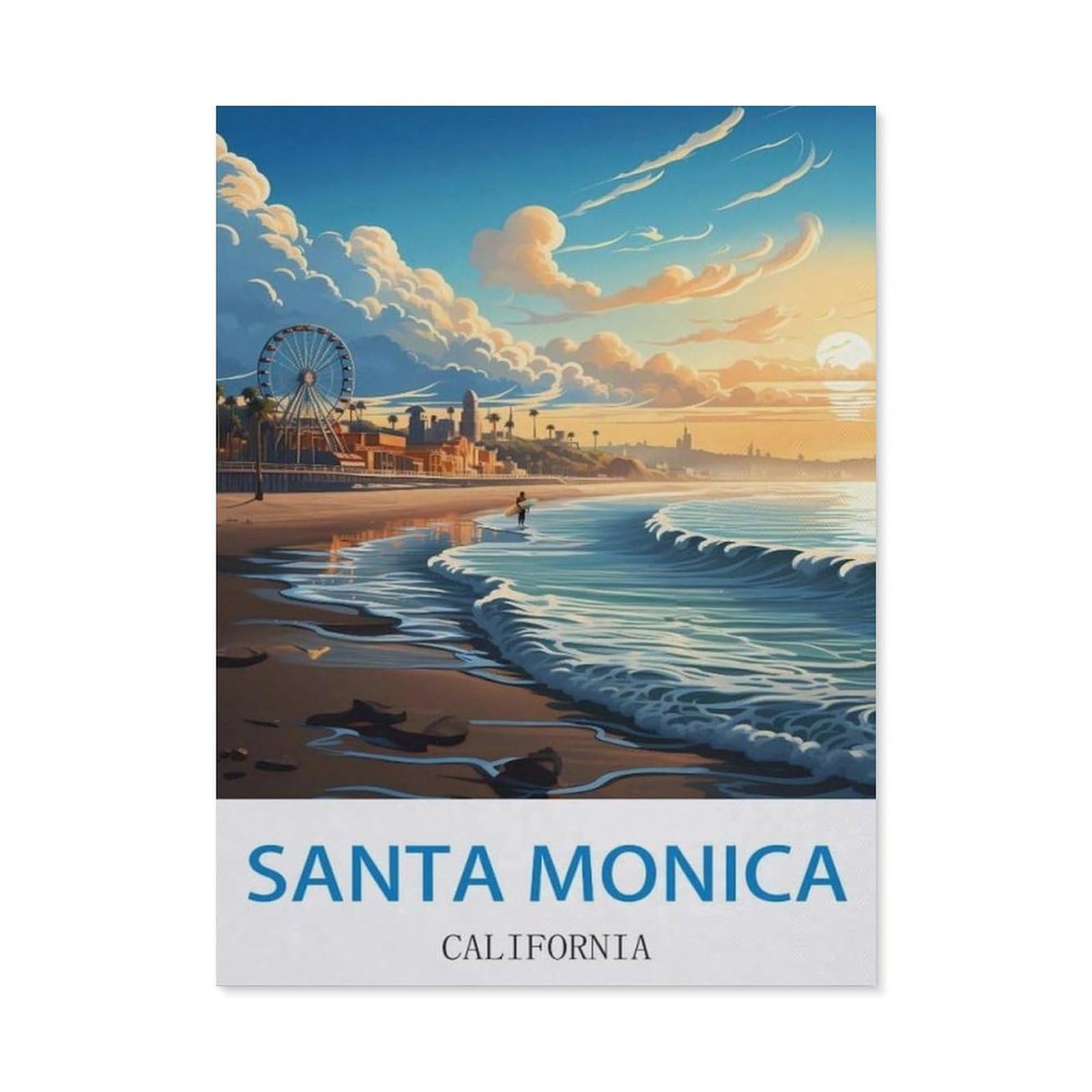 BEAYODKP Diamond Painting Kits ，Santa Monica California ， Surf