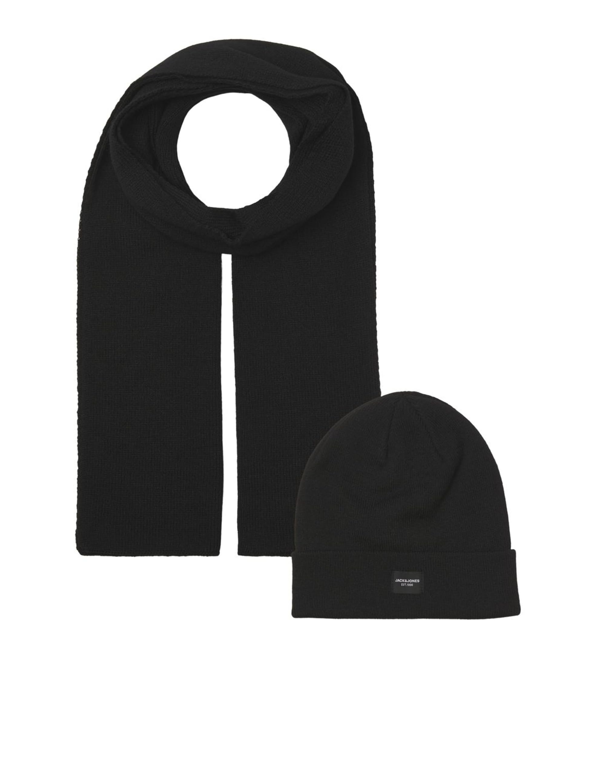 JACK&JONES JACDNA GIFTBOX Scarf, Black/Pack: Black, One Size, Black/Pack: black., One Size