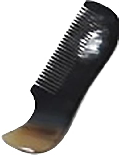 Miniatura 7 de Peine de cuerno de búfalo, tamaño para bigote y barba, peine de dientes finos con dientes lisos de tamaño pequeño para cabello grueso o fino para