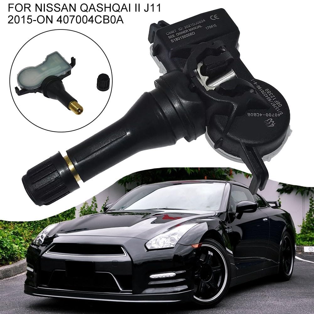 Sensore TPMS Jotekonoby Per Nissan Qashqai II J11 2015-ON - OEM 407004CB0A, Nero ABS