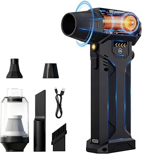 Plumero de aire eléctrico, soplador de aire comprimido de alta velocidad de 380,000 RPM, repuesto de latas de aire desechables, velocidad ajustable