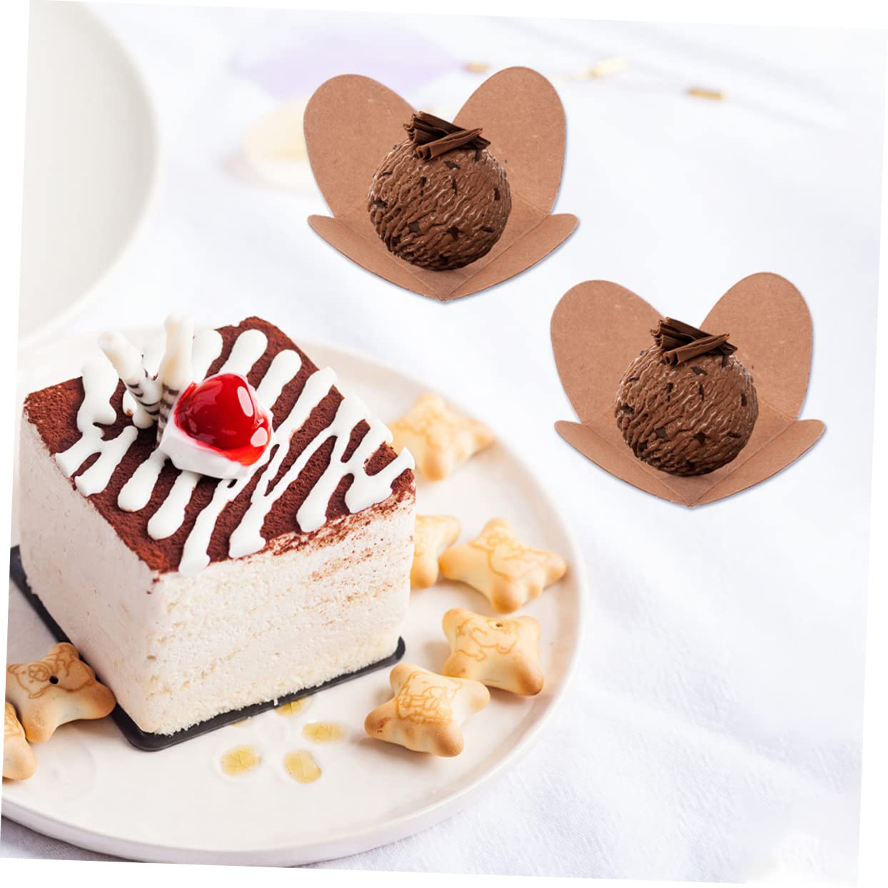 Mikinona 200piezas Bandejas De Cartón Kraft Para Chocolate De Soporte Para Trufas y Dulces Para Decoración De Fiestas y Para Embalaje De Chocolates y Eventos Especiales