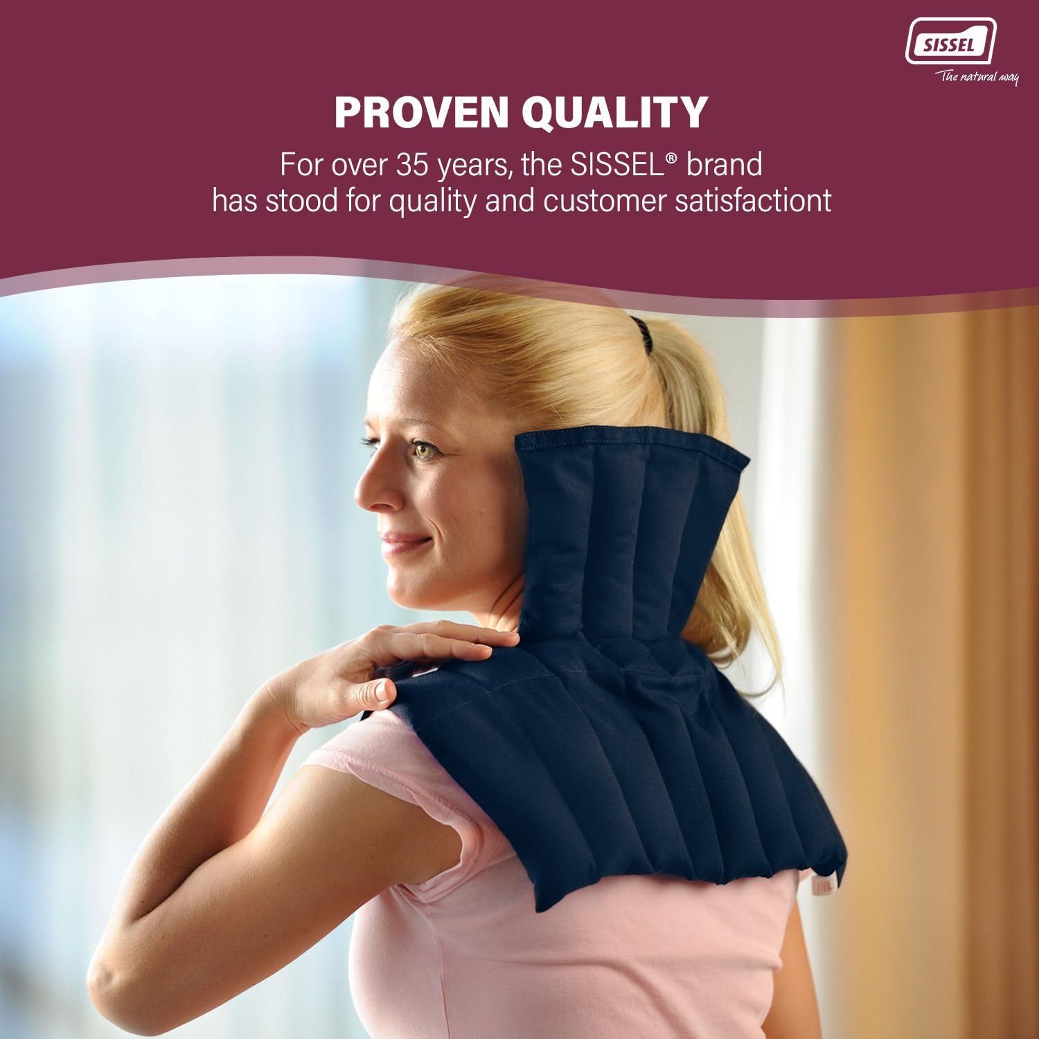 Sissel Compresse Chaude ou Froide au Graines de Lin mixte adulte Bleu Taille Unique (36 x 38 cm)