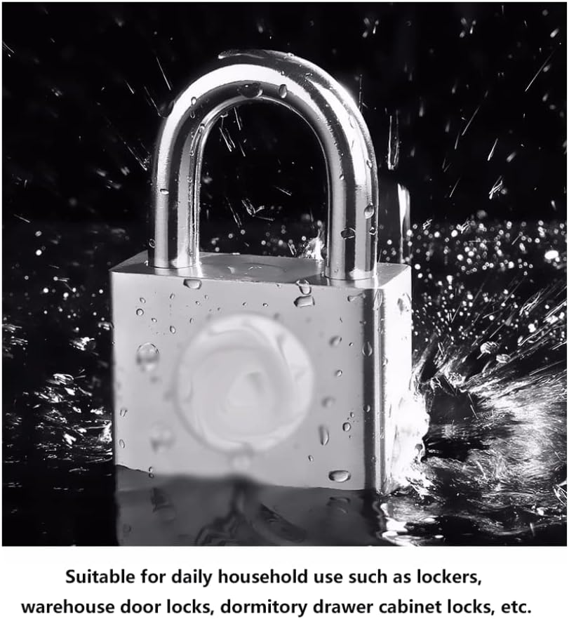 Bulk Locks Padlock Solid Lock with 4 Keys Stainless Steel Lock Body Padlock Keys Locks Ideal for Door and Toolbox Outdoor Padlock