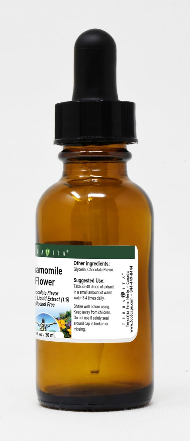 Chamomile Flower Glycerite Liquid Extract (1:5) - Chocolate Flavored (1 oz, ZIN: 517039) - 3 Pack
