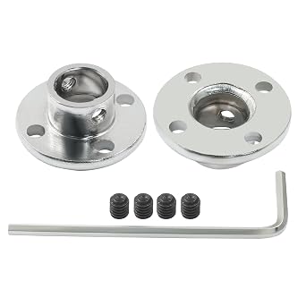 Luomorgo 4 Pcs 12mm/0.47 inch Metal Flange Shaft Coupling Rigid Flange Coupling Motors Guide Shaft Axis Bearing
