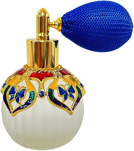 MEHOFOND Botellas de perfume con spray de vidrio de 1.7 fl oz, botellas de spray de vidrio vacías, botella de perfume de viaje de mariposa