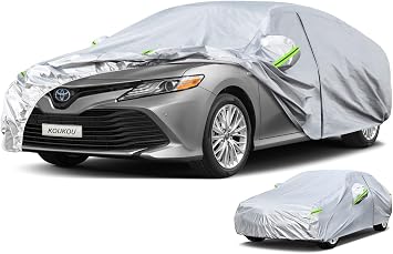 KouKou 6 Layers Car Cover Waterproof All Weather for Automobiles, Fit Sedan Toyota Camry, Honda Accord, Avalon, Civic, Nissan Altima, Maxima, Audi a4, a5, Tesla Model 3 etc.185 to 193 inches