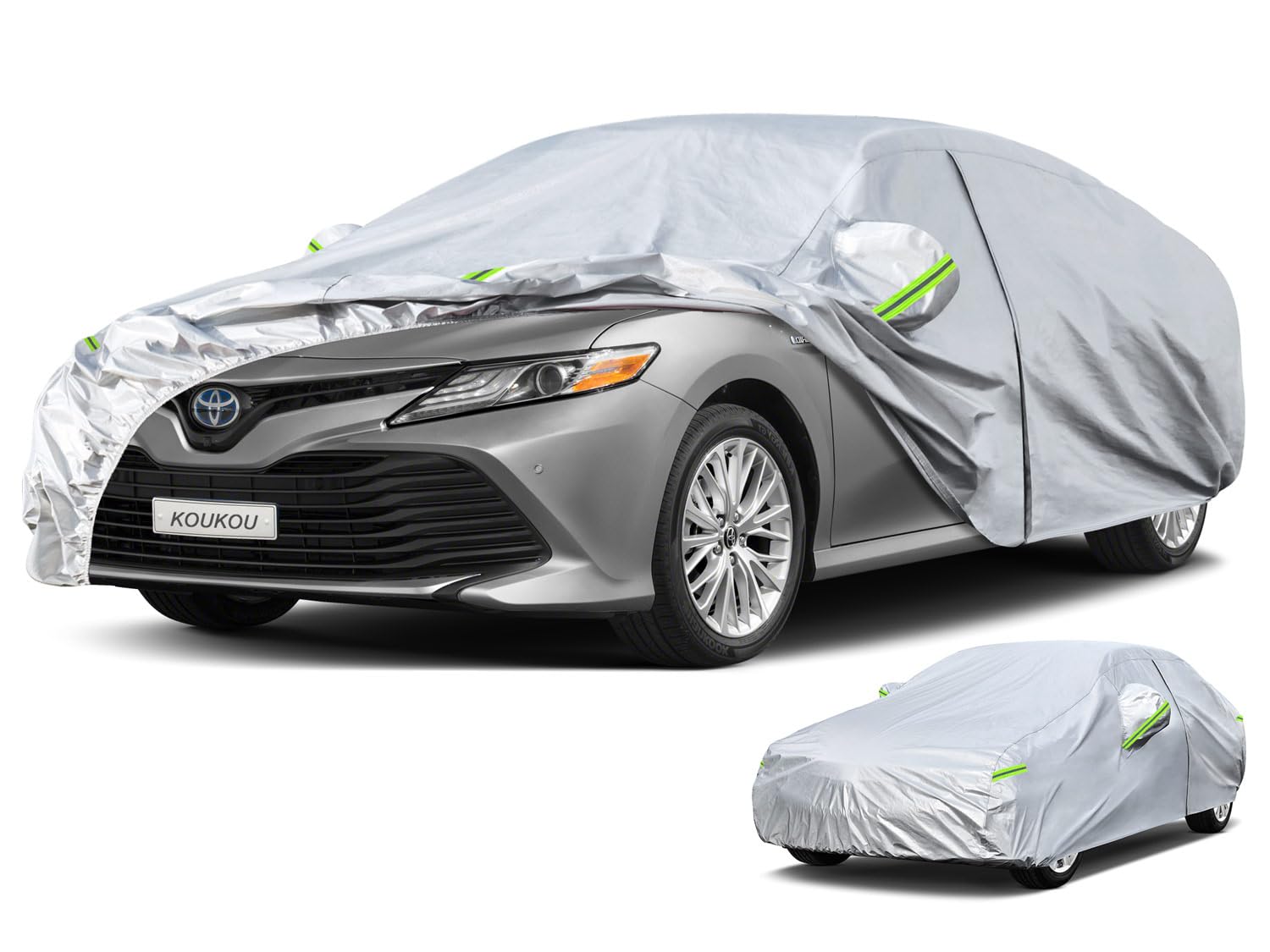KouKou 6 Layers Car Cover Waterproof All Weather for Automobiles, Fit Sedan Toyota Camry, Honda Accord, Avalon, Civic, Nissan Altima, Maxima, Audi a4, a5, Tesla Model 3 etc.(185 to 193 inches)