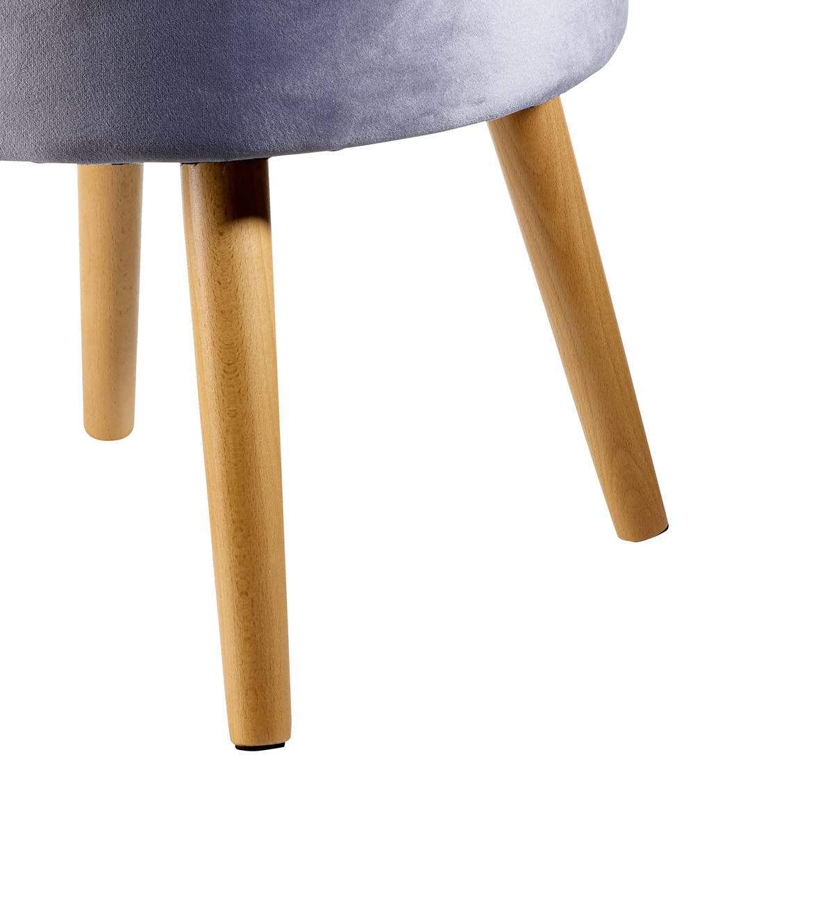 ECHTWERK Fauteuil, Bois, Dossier Haut, Pieds en Bois, Gris, 44 x 44 x 58 cm